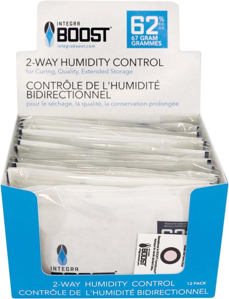 Integra Boost - 62% RH Level - 67 Gram Size - Two-Way Humidity Control Pack - Incl. Replacement Indicator Cards - Food Storage & Herbs Moisture Balancer For Up to 1 LB (Pack of 12) - Image 1